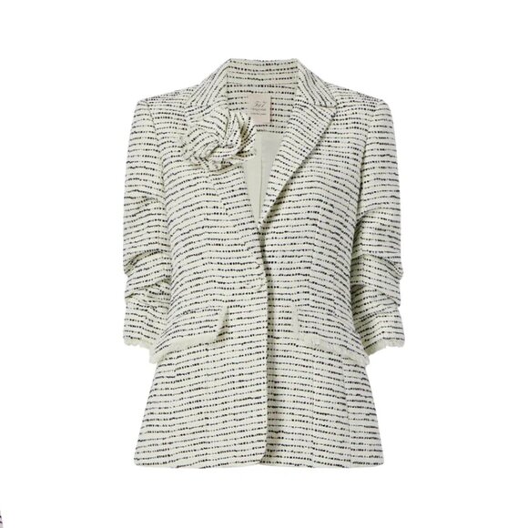 Cinq A Sept Tweed Pricilla Blazer Ivory Navy Size 2 NEW NWT - Picture 8 of 8